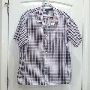 Van Heusen Mens casual button down short sleeve Plaid Size XXL
